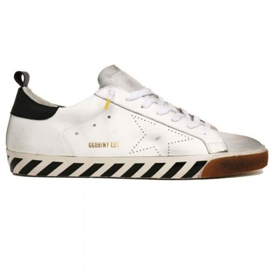 Golden Goose white black stripe sole