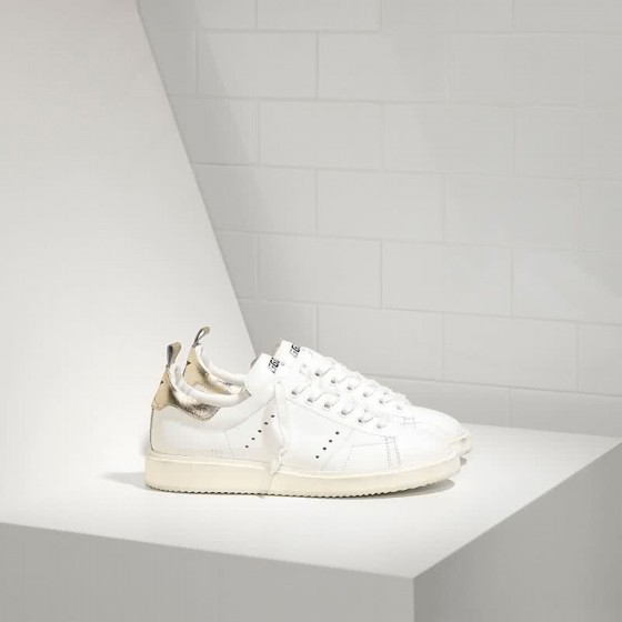 Golden Goose Sneakers Starter in pelle di Vitello laminato Silver White Sole