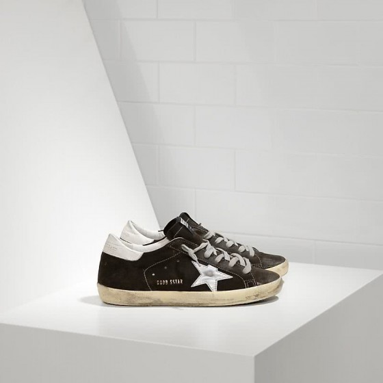 Golden Goose Super Star Sneakers in Suede and Leather star Coffee Suede