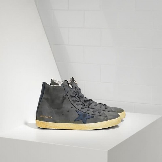 Golden Goose Sneakers FRANCY in Nabuk e stella in Pelle DARK GREY