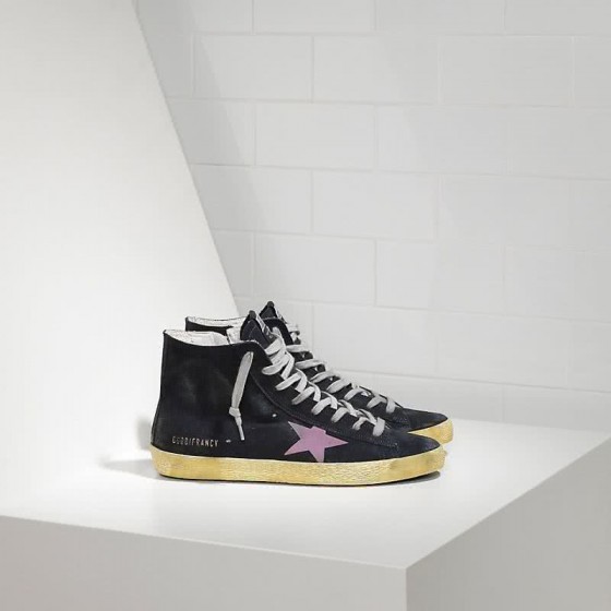 Golden Goose Sneakers Francy in camoscio E stella in camoscio effetto bule pink