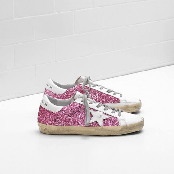 Golden Goose Superstar Sneakers Flag Ltd Glitter-Coated Fabric Heel In Calf brown