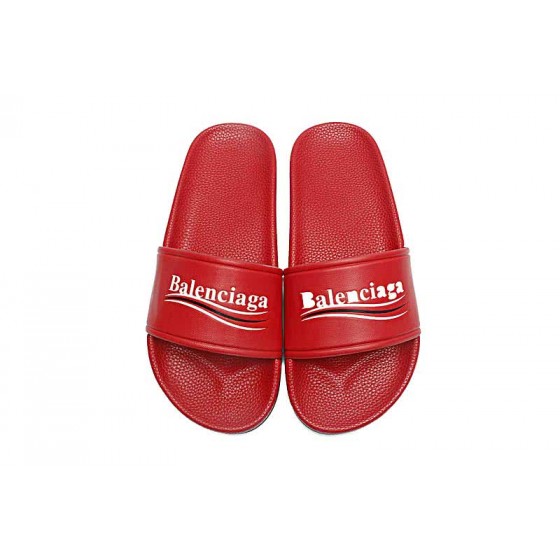 Balenciaga Logo flat pool Slide Sandals Red