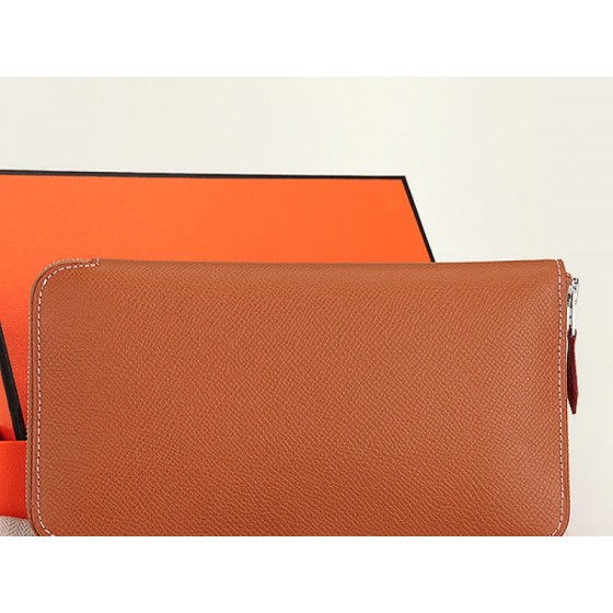 Hermes Zipper Wallet Original Epsom Calfskin Camel
