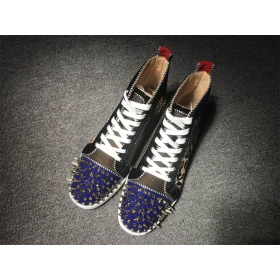 Christian Louboutin Lou Spikes Men/Women Blue/Red/Leopard Print