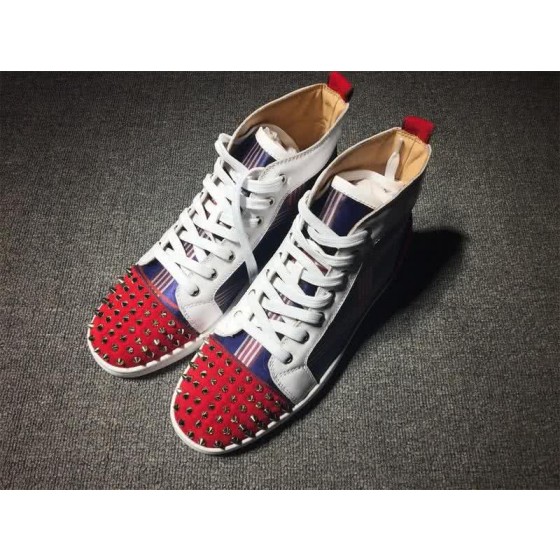 Christian Louboutin Lou Spikes Men/Women White/Red/Blue