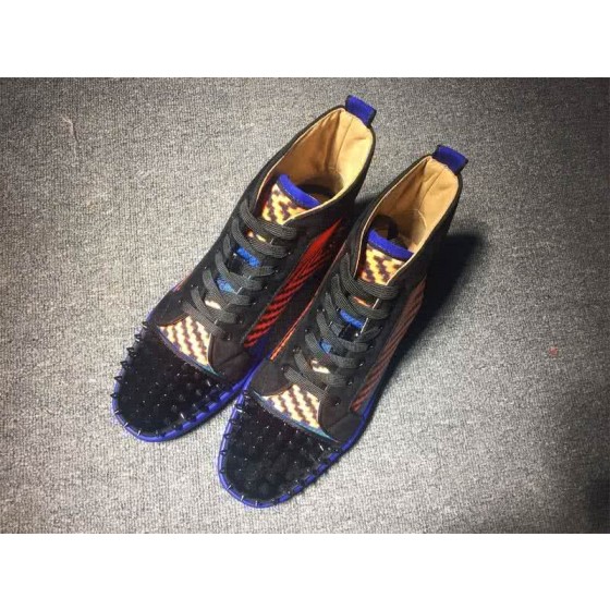 Christian Louboutin Lou Spikes Men/Women Black/Yellow/Blue