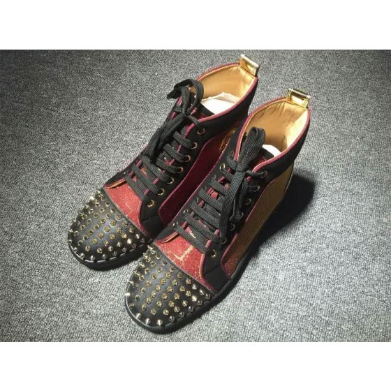 Christian Louboutin Lou Spikes Men/Women Dark Red/Black