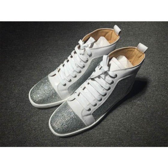 Christian Louboutin Rhinestone Men/Women Silver/White