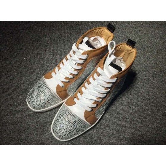 Christian Louboutin Rhinestone Men/Women Silver/Brown