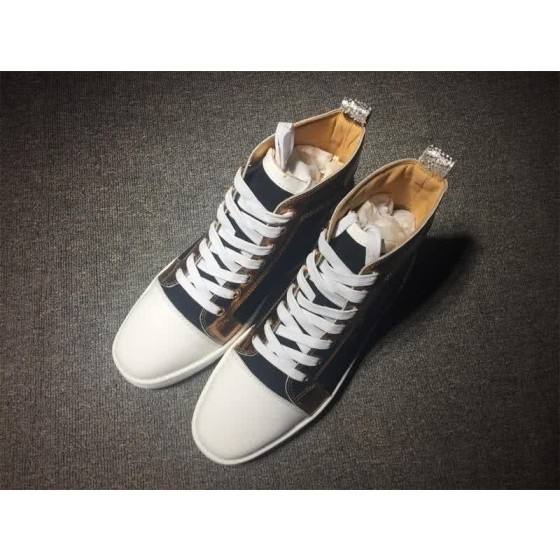 Christian Louboutin High Top Suede Black White Silver