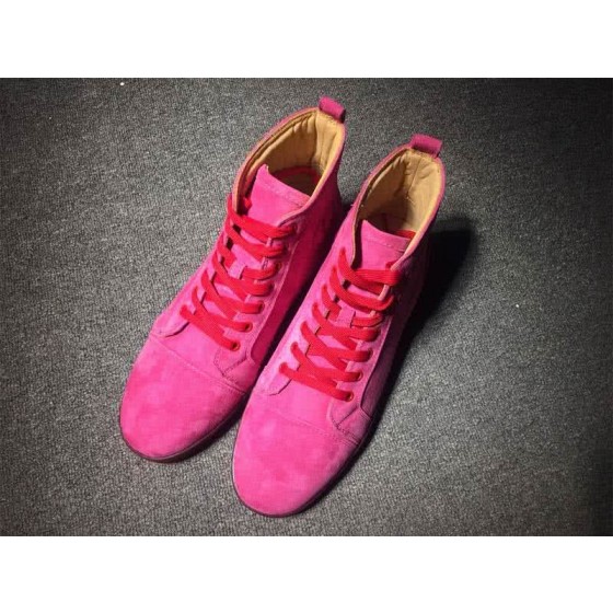 Christian Louboutin High Top Suede Bright Red