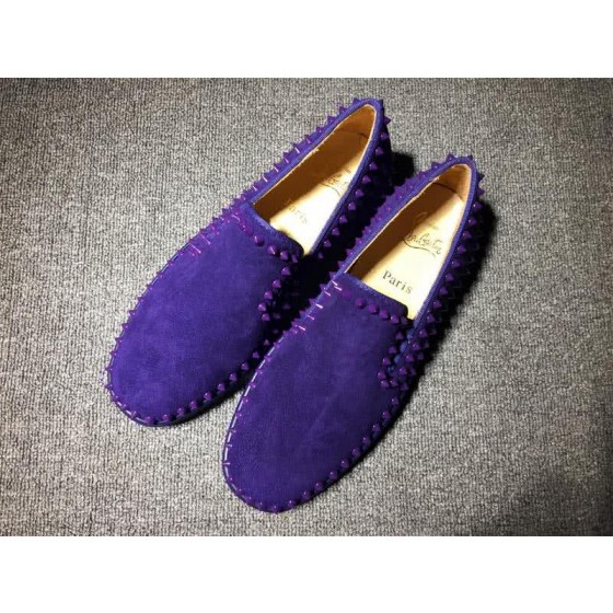 Christian Louboutin Low Top Rivets Along Brim Purple Suede