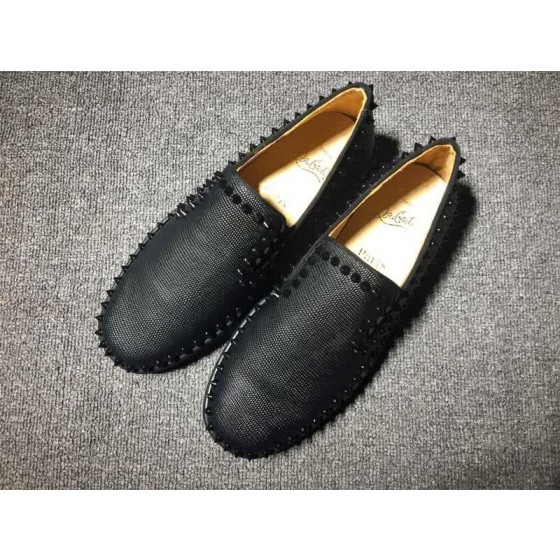 Christian Louboutin Low Top Black Rivets Black Leather