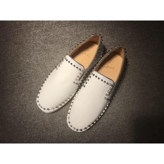 Christian Louboutin Low Top  Rivets White Leather