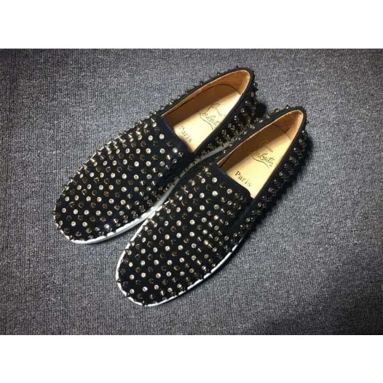 Christian Louboutin Low Top Black Upper And Full Rivets