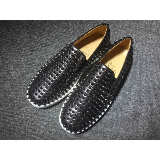 Christian Louboutin Low Top Black Upper And Full Black Rivets