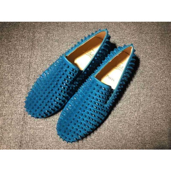 Christian Louboutin Low Top Full Rivets Blue Suede