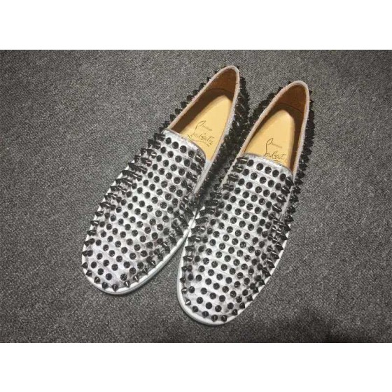 Christian Louboutin Low Top All Black Rivets White Upper