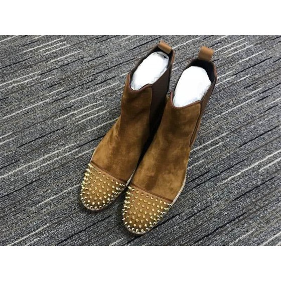 Christian Louboutin Men's Boots Brown Suede  Crystals And Rivets