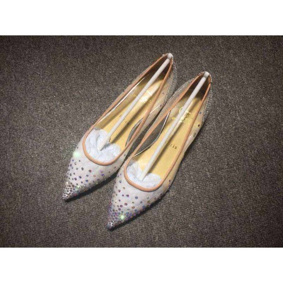Christian Louboutin Women's Flats PVC Silver And Rhinestone