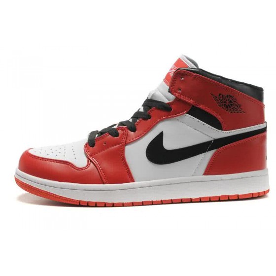 Air Jordan 1 Leather Red White Black Men