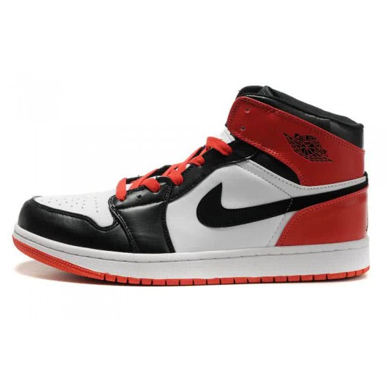 Air Jordan 1 Leather White Black Red Men