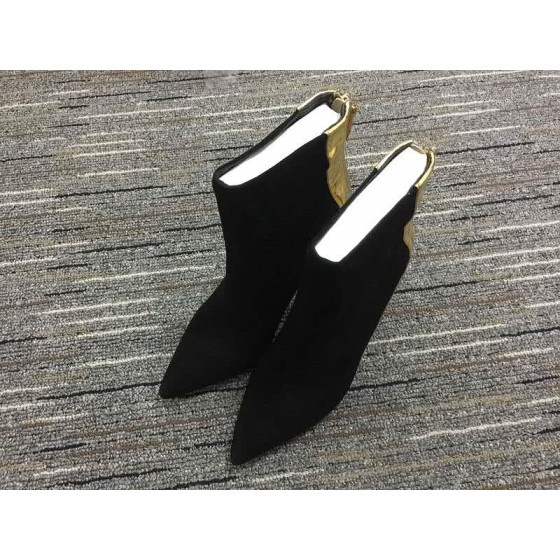 Christian Louboutin Women's Boots Black Suede And Golden High Heels