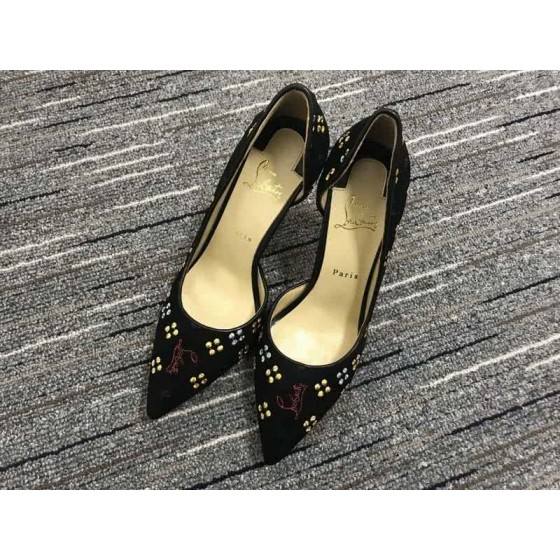 Christian Louboutin High Heels Black Suede And Embroidery