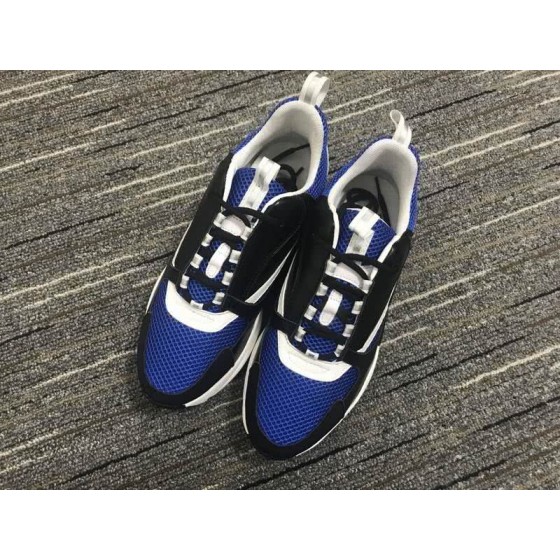 Christian Dior Sneakers 3005 Black Leather Blue Cotton Grid Men