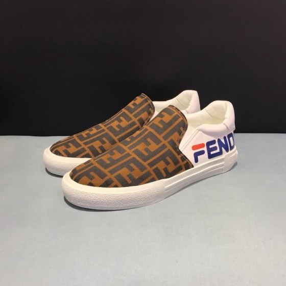 Fendi Sneakers Black And Brown Upper White Shoe Tail Men