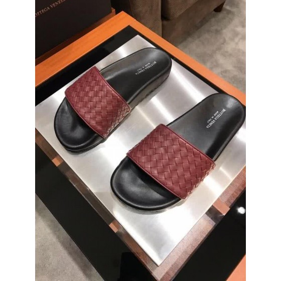 Bottega Veneta New  Fashion Slippers Cowhide Black And Red Men