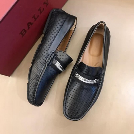 Bally Fashion Leather Shoes Cowhide Black And Silver Men