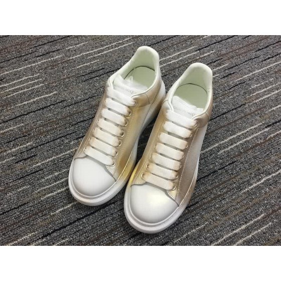 Alexander McQueen  Golden bilateral White Leather shoes Men Women