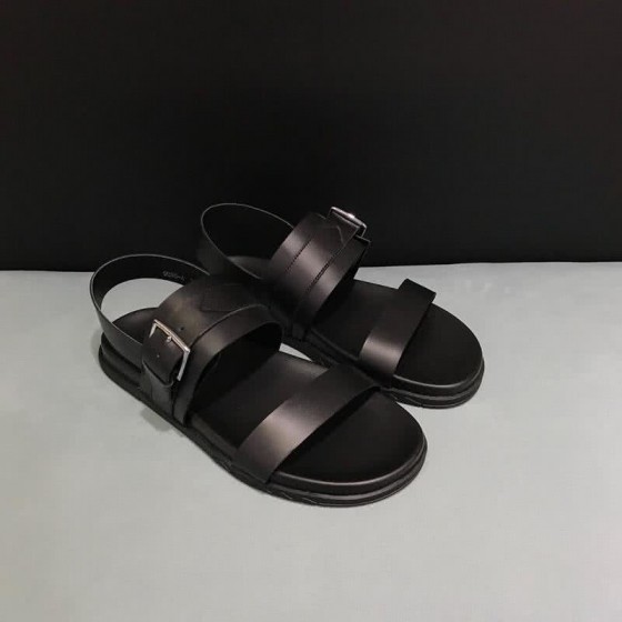 Hermes Fashion Comfortable Sandals Cowhide Brown Men
