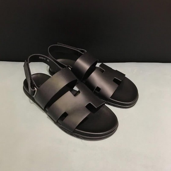 Hermes Fashion Comfortable Slipper Cowhide Brown Men