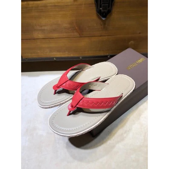 Bottega Veneta Fashion Slippers Cowhide Flip Flops Red Men