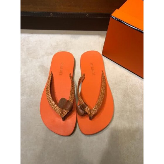 Hermes Fashion Comfortable Slipper Cowhide Orange And Yellow Men