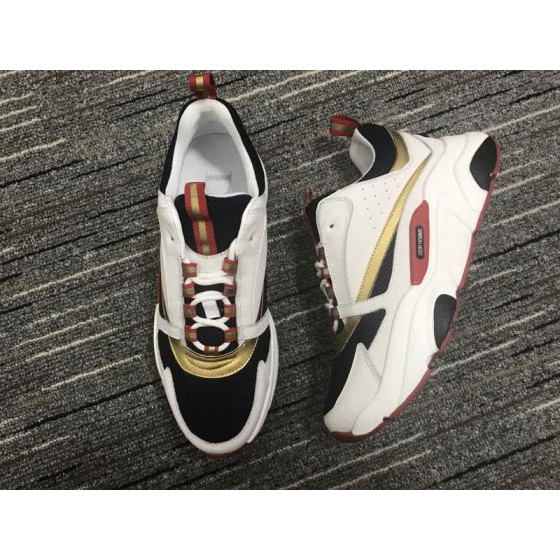 Christian Dior Sneakers 3024 White Black Cotton Grid Upper Golden Bar Wave Sole  Men