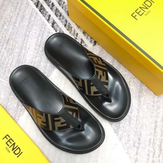 Fendi Flip Flops Black Brown Men
