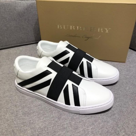 Burberry Fashion Comfortable Shoes Cowhide Black And White Men