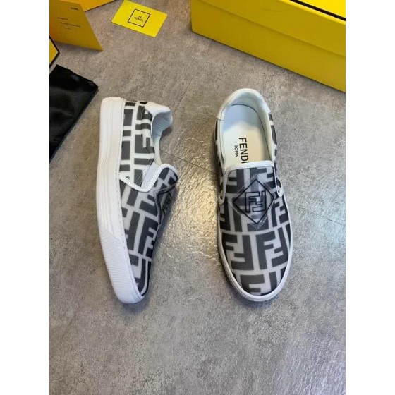 Fendi Sneakers White Upper Black Letter Men