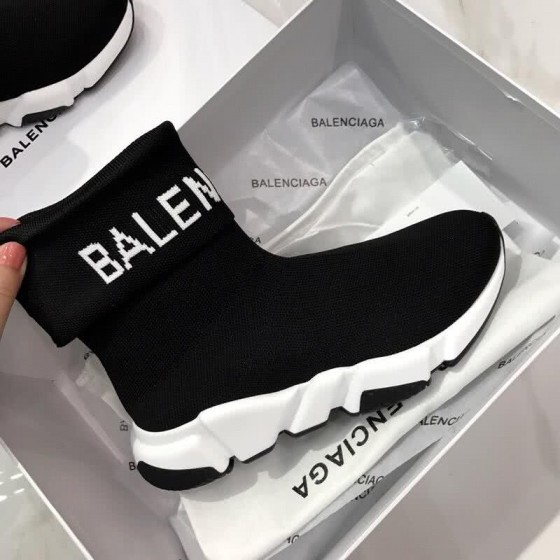 Balenciaga Speed Sock Boots Black White Men Women