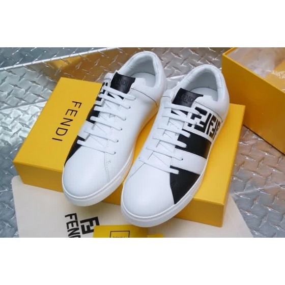 Fendi Sneakers Calf Leather Black White Upper TPU Sole Men