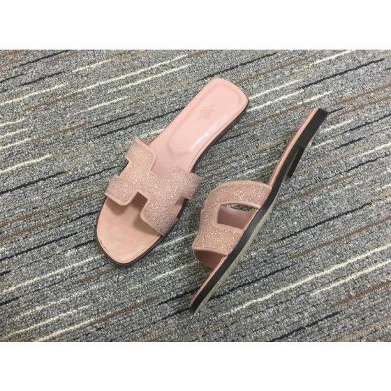 Hermes Slippers Leather Light Pink Women