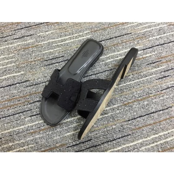 Hermes Slippers Glitter All Black Women