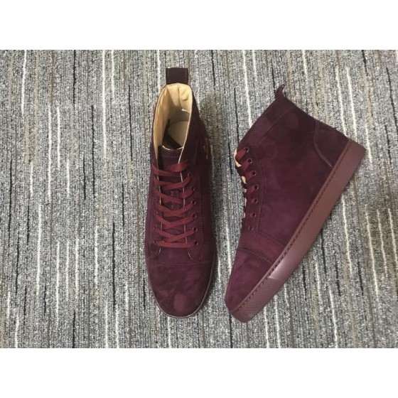 Christian Louboutin Sneakers High Top Suede Wine Men Women