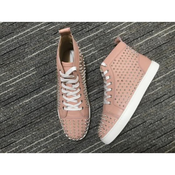 Christian Louboutin Sneakers High Top All Rivets Pink Men Women