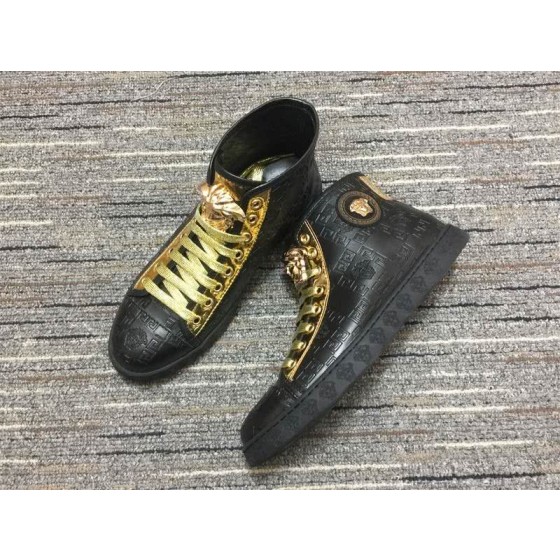 Versace Sneakers High Top Black Yellow Men Women