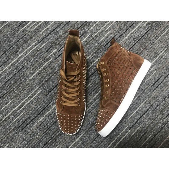 Christian Louboutin Sneakers High Top All Rivets Brown Men Women